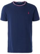 Polo Ralph Lauren Logo Tricolour Trim T-shirt - Blue