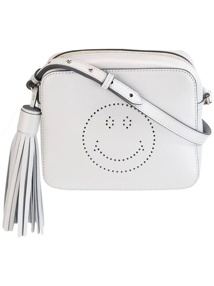 Anya Hindmarch 'smiley' Crossbody Bag, Grey, Calf Leather