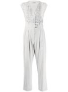 Brunello Cucinelli Sequin Appliqué Jumpsuit - Grey