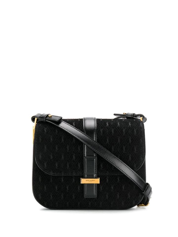 Saint Laurent All-over Monogram Handbag - Black
