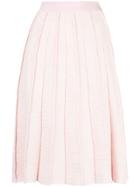 Giambattista Valli Pleated Tweed Midi Skirt - Pink