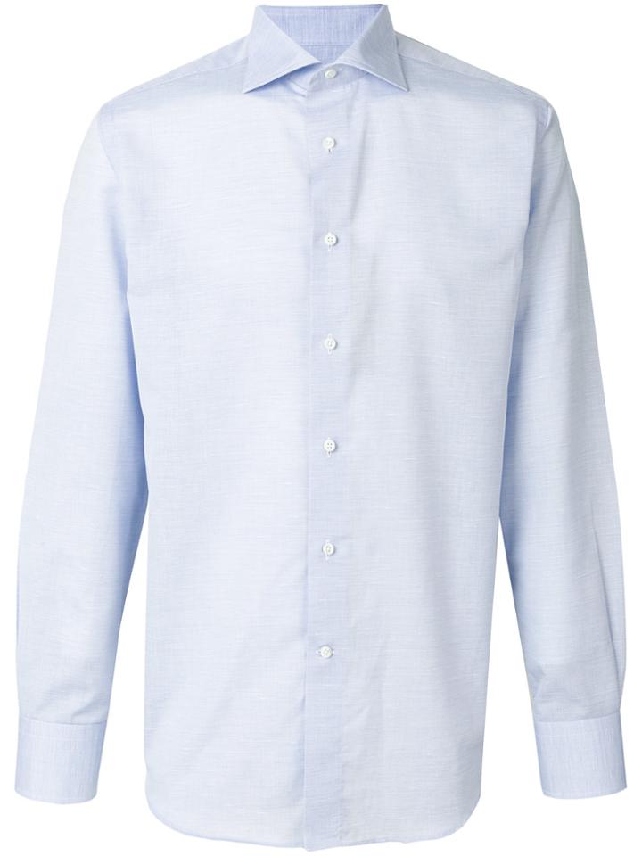 Canali Curved Hem Shirt - Blue