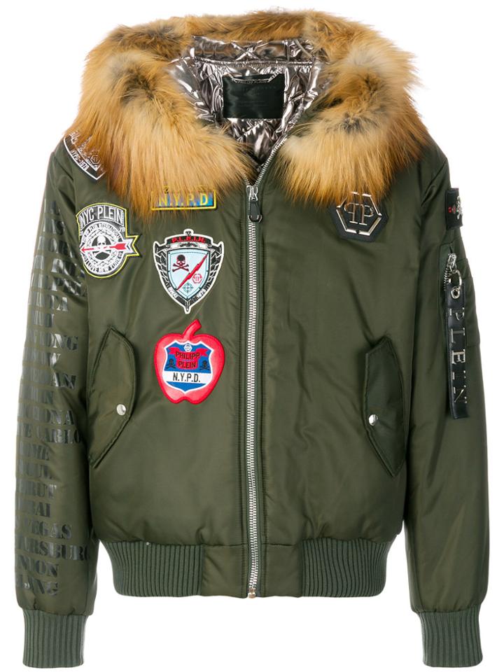 Philipp Plein I Take Padded Bomber Jacket - Grey