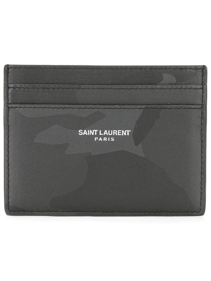 Saint Laurent Camouflage Print Cardholder - Black