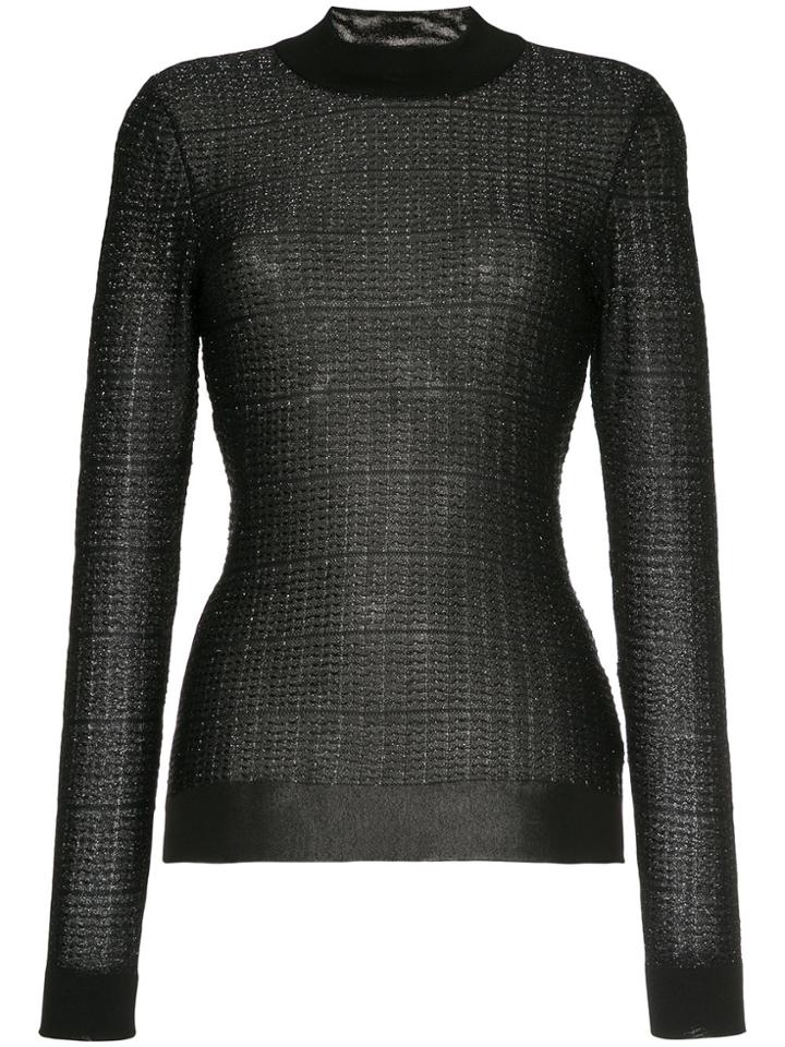 Roland Mouret Metallic Fitted Jumper - Black