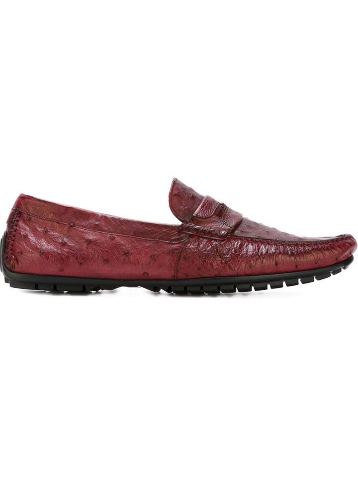 Dolce & Gabbana Classic Loafers, Men's, Size: 40, Red, Leather/rubber