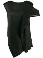 Pleats Please Issey Miyake Deconstructed Pleated Top - Black