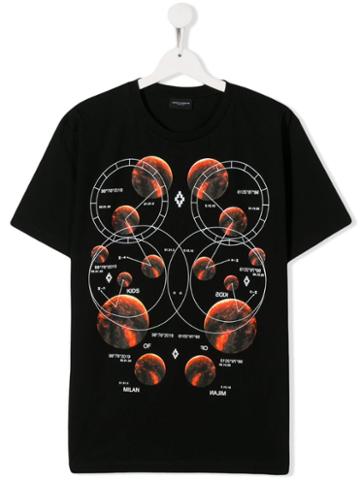 Marcelo Burlon County Of Milan Kids Teen Planets Print T-shirt - Black