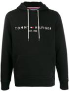 Tommy Hilfiger Logo Print Hoodie - Black