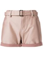 Tom Ford Belted High Waisted Shorts - Pink & Purple