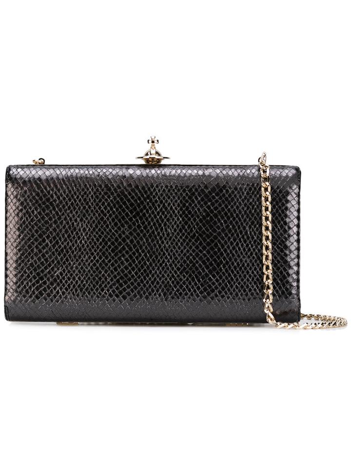 Vivienne Westwood - Clasp Fastening Clutch - Women - Leather - One Size, Black, Leather