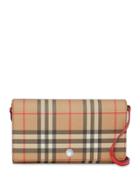 Burberry Vintage Check Wallet With Detachable Strap - Neutrals