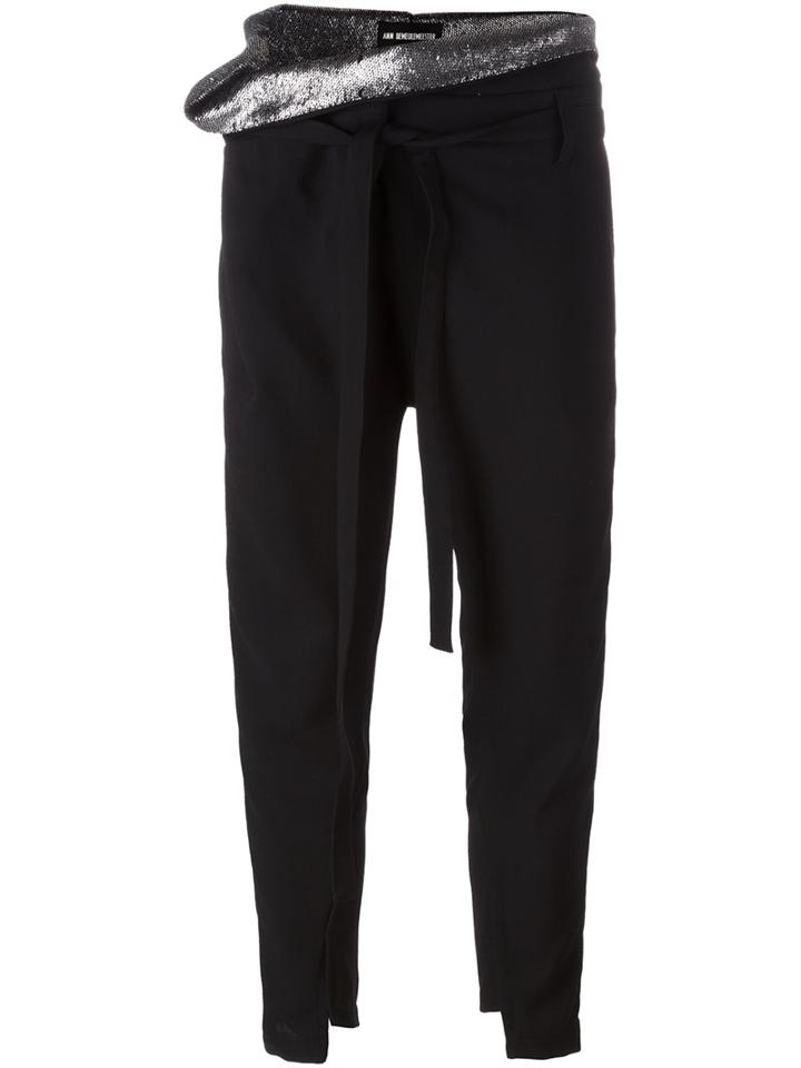 Ann Demeulemeester Loose Waist Tapered Trousers, Women's, Size: 40, Black, Wool