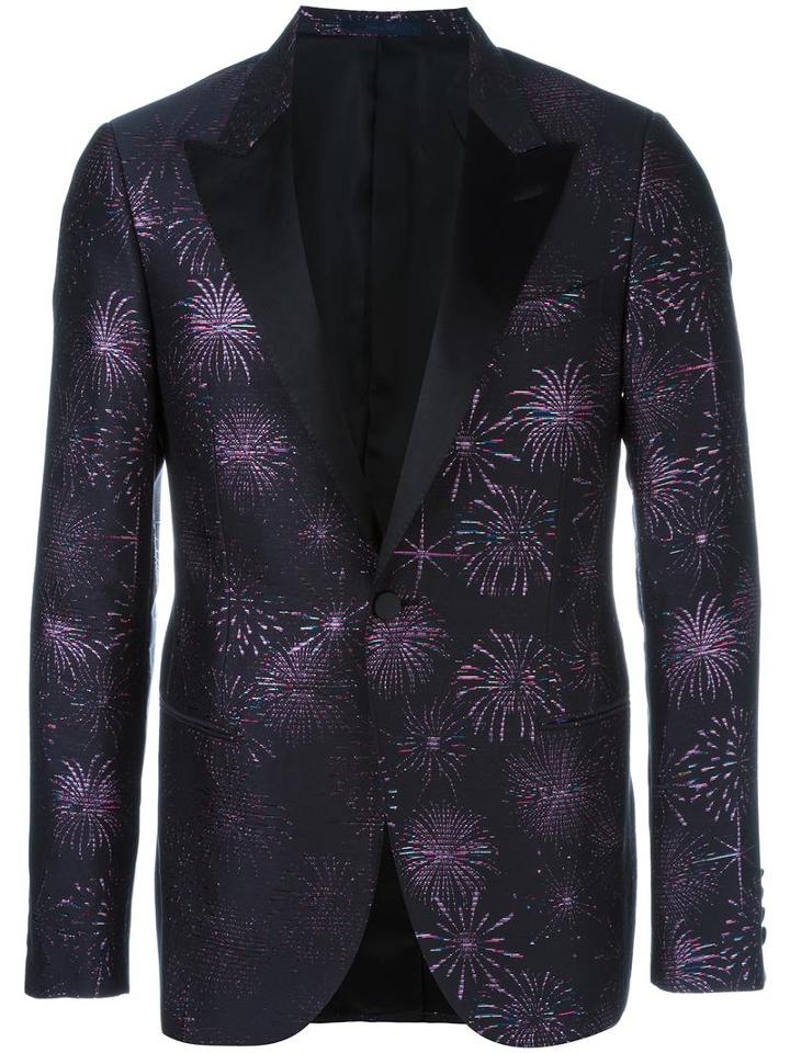 Lanvin Firework Jacquard Tuxedo Blazer, Size: 48, Black, Silk/cotton/polyamide/cupro