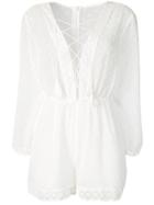 Jovonna Embroidered Playsuit - White