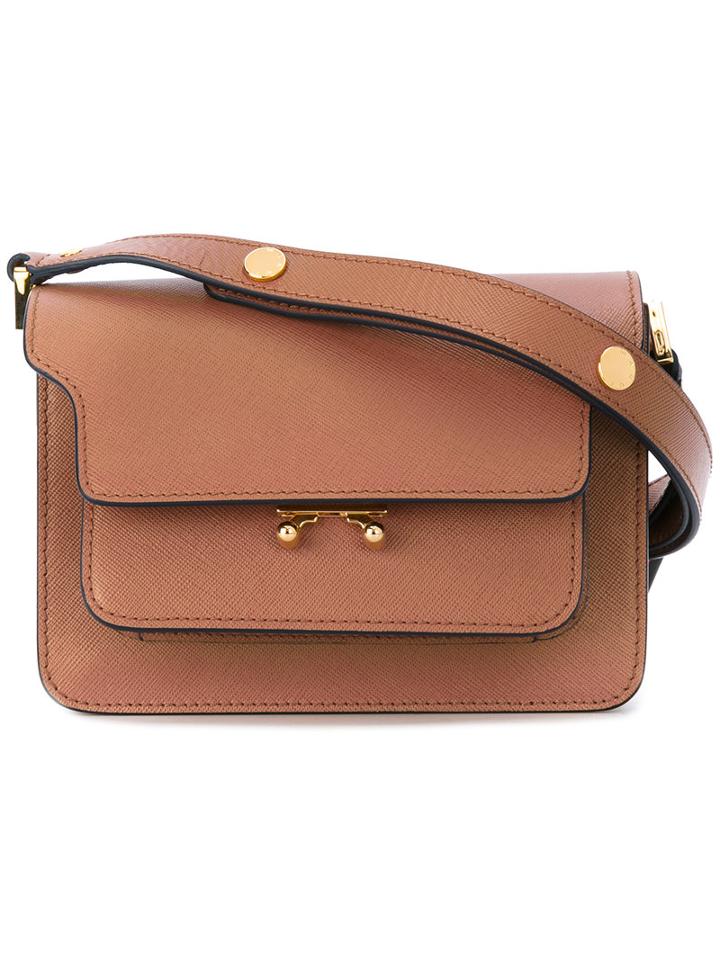 Marni - Trunk Shoulder Bag - Women - Calf Leather - One Size, Women's, Brown, Calf Leather