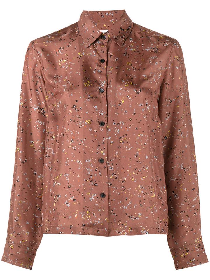 Dries Van Noten Cakung Printed Blouse, Women's, Size: 38, Pink, Silk