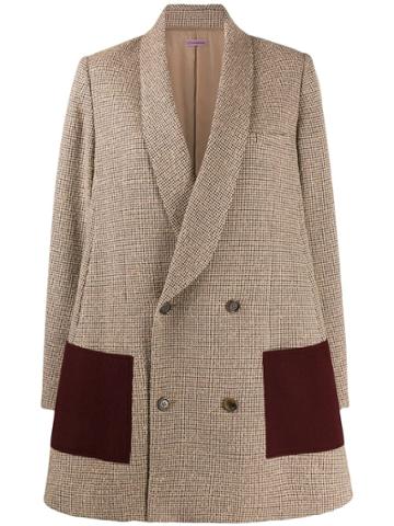 Sueundercover Checked Oversized Coat - Neutrals