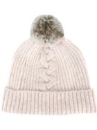 N.peal Bobble Beanie Hat - Nude & Neutrals