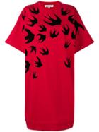 Mcq Alexander Mcqueen Swallow Swarm Sweatshirt Dress - Red