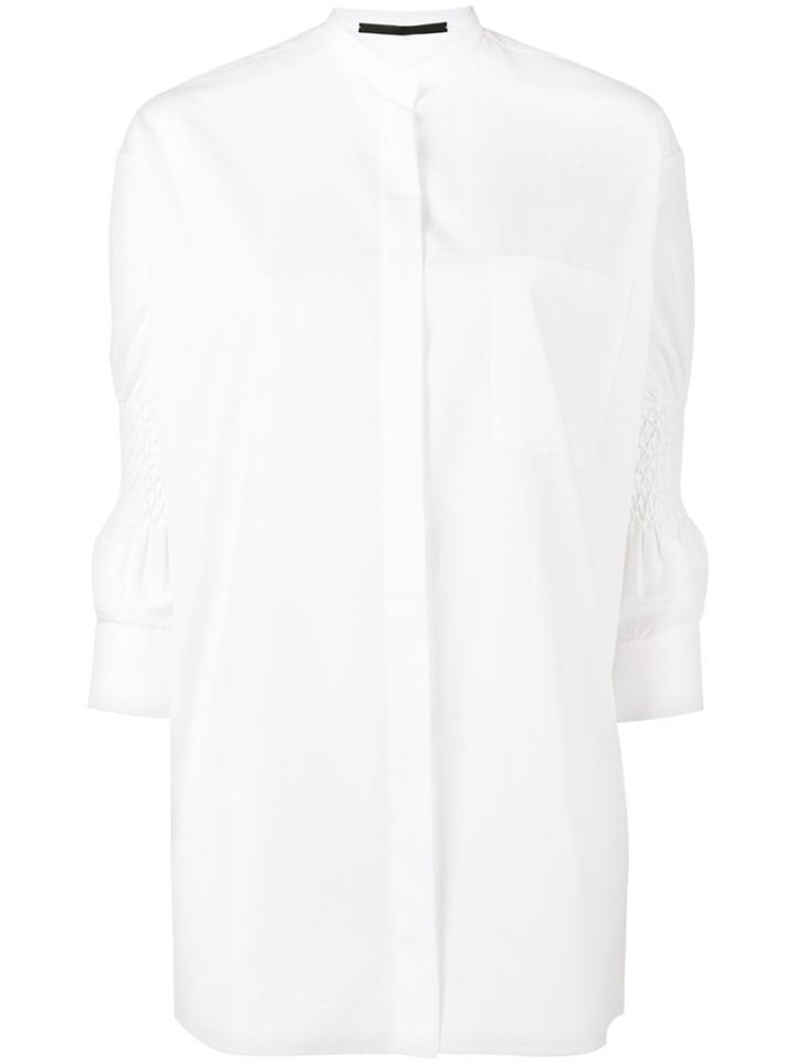Haider Ackermann Smocked Long Sleeve Shirt - White