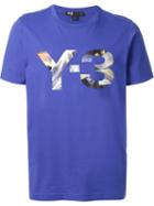 Y-3 'brownian' T-shirt, Men's, Size: Large, Blue, Cotton