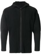 Homme Plissé Issey Miyake Pleated Hooded Jacket - Black