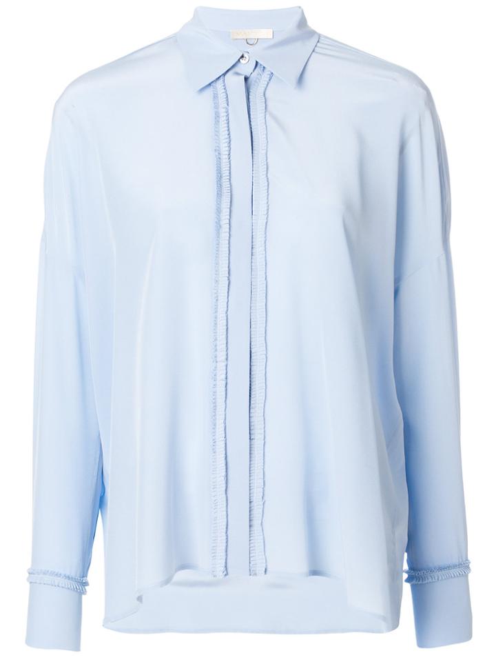 Mantu Frilled Placket Shirt - Blue