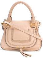 Chloé - Marcie Tote Bag - Women - Cotton/calf Leather - One Size, Pink/purple, Cotton/calf Leather