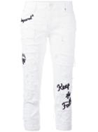 Dsquared2 - Glam Head Embroidered Jeans - Women - Cotton/spandex/elastane - 40, White, Cotton/spandex/elastane
