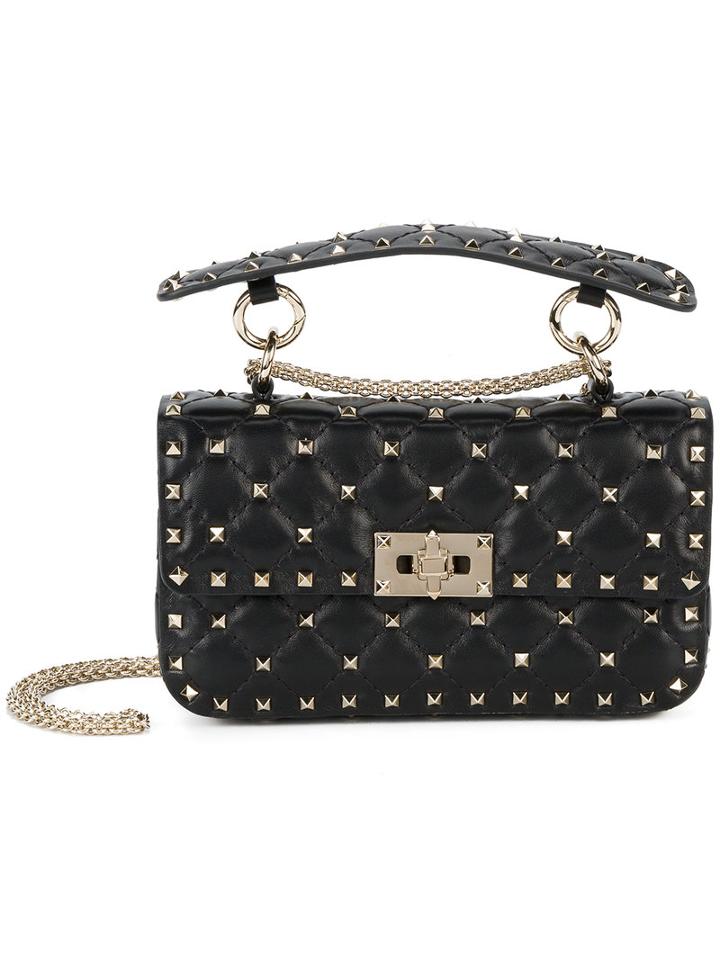 Valentino Rockstud Spike Cross Body Bag, Women's, Black, Leather/metal