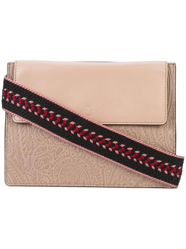 Etro Paisley Embossed Shoulder Bag - Pink & Purple