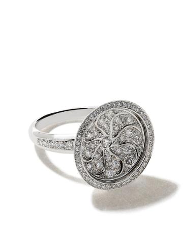 Victor Mayer 18kt White Gold Filigree Diamond Ring - Silver