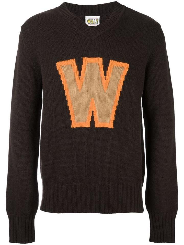 Walter Van Beirendonck Pre-owned Logo Intarsia Jumper - Brown