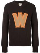 Walter Van Beirendonck Pre-owned Logo Intarsia Jumper - Brown