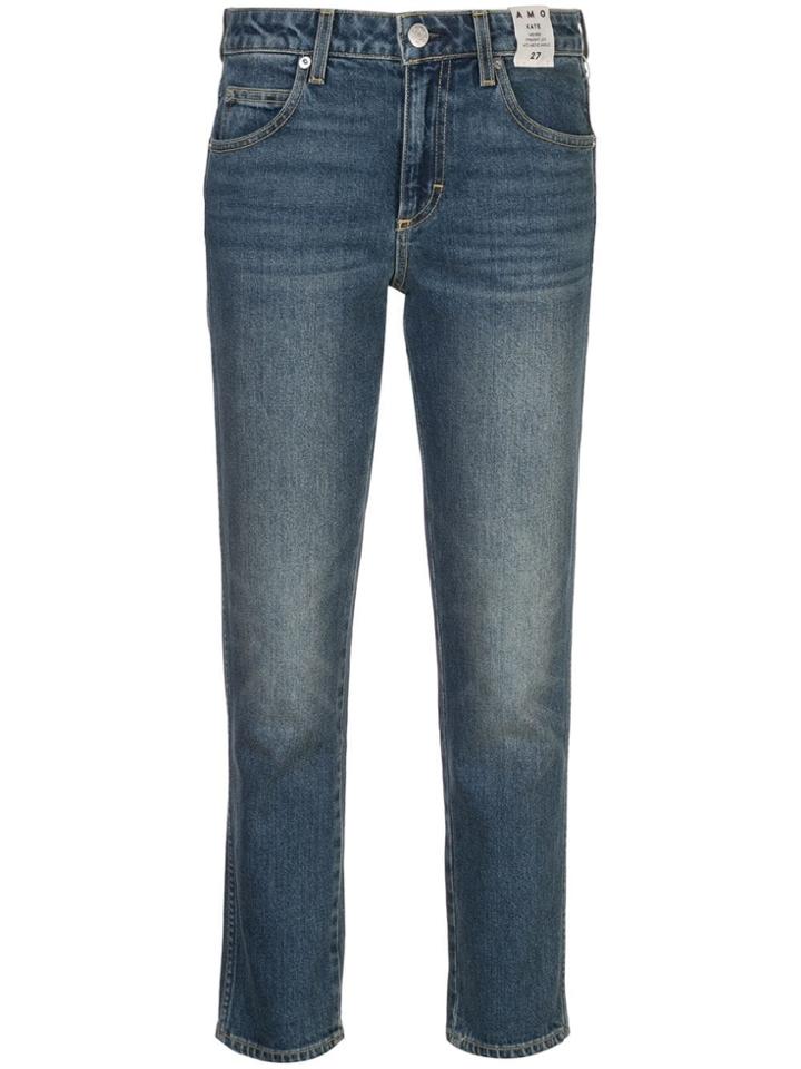 Amo Kate Mid Rise Slim Straight Jeans - Blue