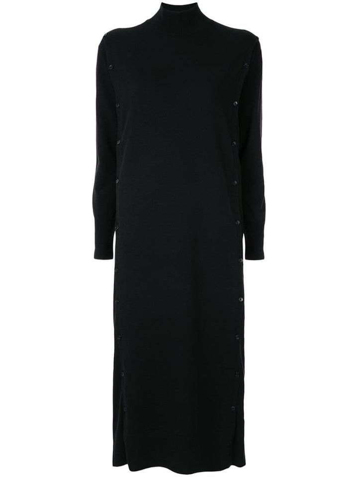 Le Ciel Bleu Buttoned Knitted Dress - Black