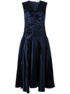 Céline Ruched Front Dress, Women's, Size: 40, Blue, Viscose