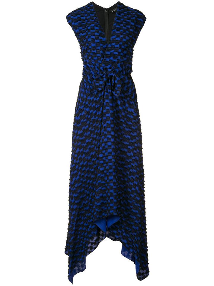 Proenza Schouler Draped Knot Detail Dress, Women's, Size: 6, Blue, Silk/viscose/acetate