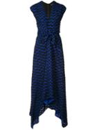 Proenza Schouler Draped Knot Detail Dress, Women's, Size: 6, Blue, Silk/viscose/acetate