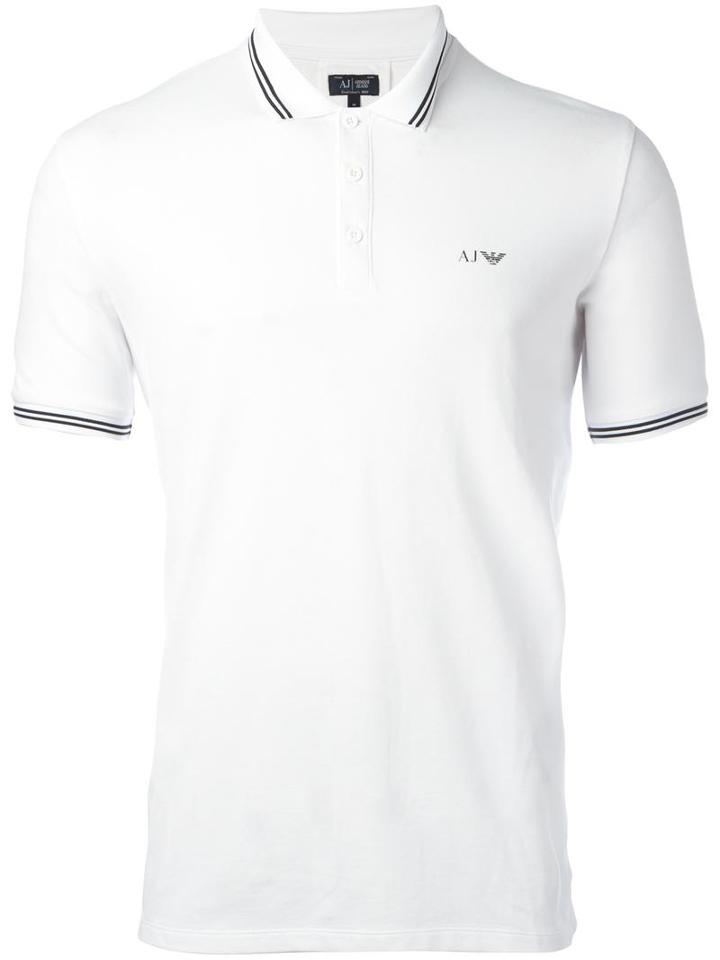 Armani Jeans Classic Polo Shirt, Men's, Size: Xxl, White, Cotton/spandex/elastane