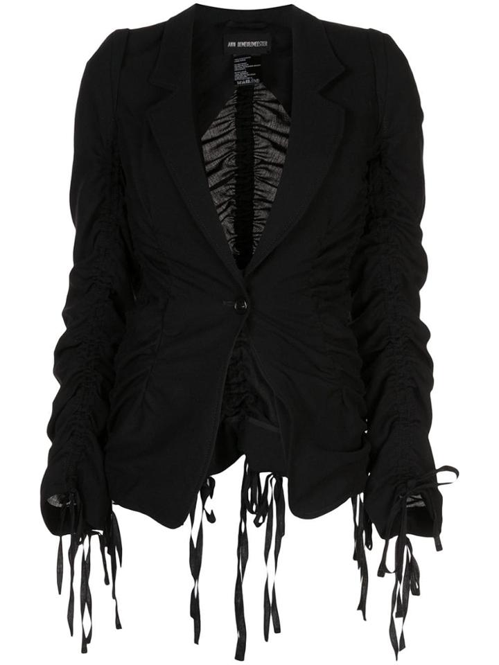 Ann Demeulemeester Ruched Blazer - Black