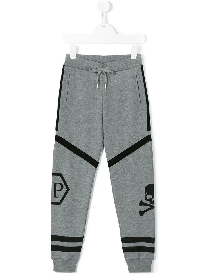 Philipp Plein Kids - Save Jogging Trousers - Kids - Cotton - 12 Yrs, Grey