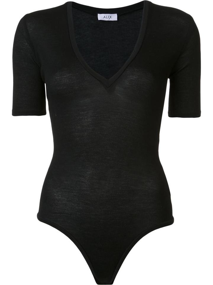 Alix V Neck Bodysuit, Women's, Size: Xs, Black, Micromodal