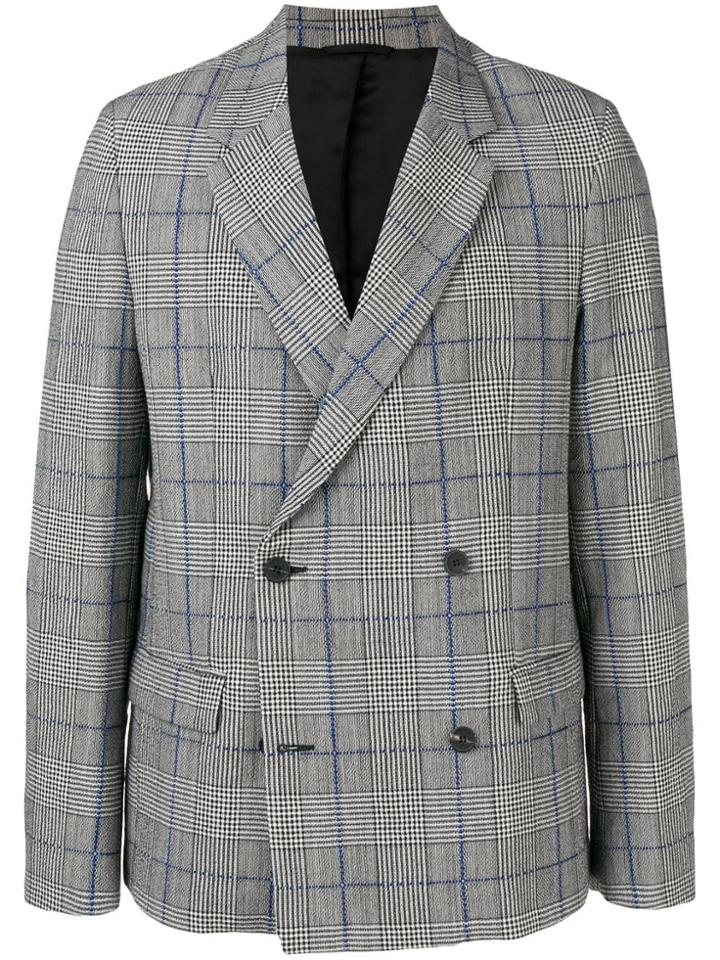 Joseph Charles Washed Textured Check Jacket - Grey
