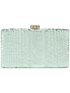 Edie Parker Snakeskin-style Clutch Bag - Green