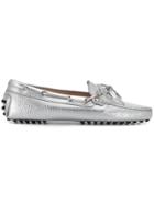 Tod's Rubber Embellished Flat Loafers - Metallic