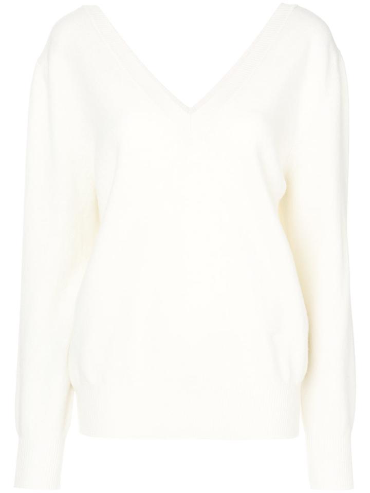 Victoria Beckham Double V-neck Jumper - White