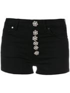 Dondup Embellished Button Shorts - Black