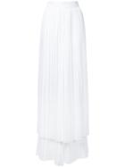 Sara Battaglia - Pleated Layered Trousers - Women - Polyester - 44, White, Polyester